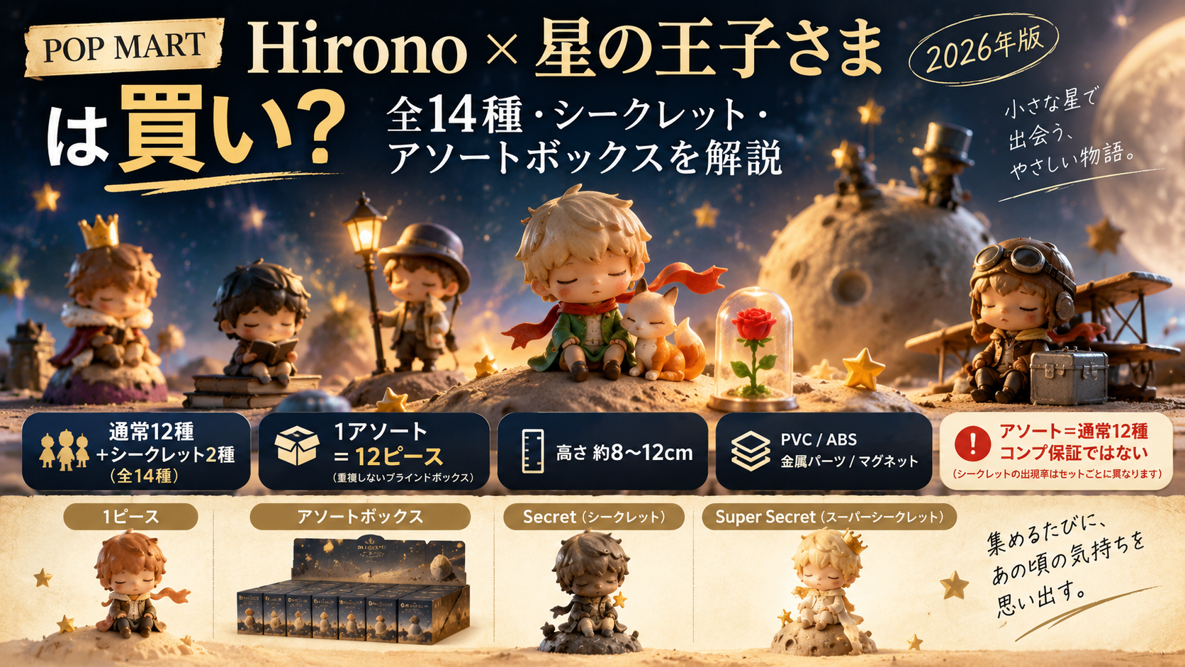 POP MART Hirono × 星の王子さまの通常12種・シークレット2種とアソートボックスを解説する2026年版ガイド