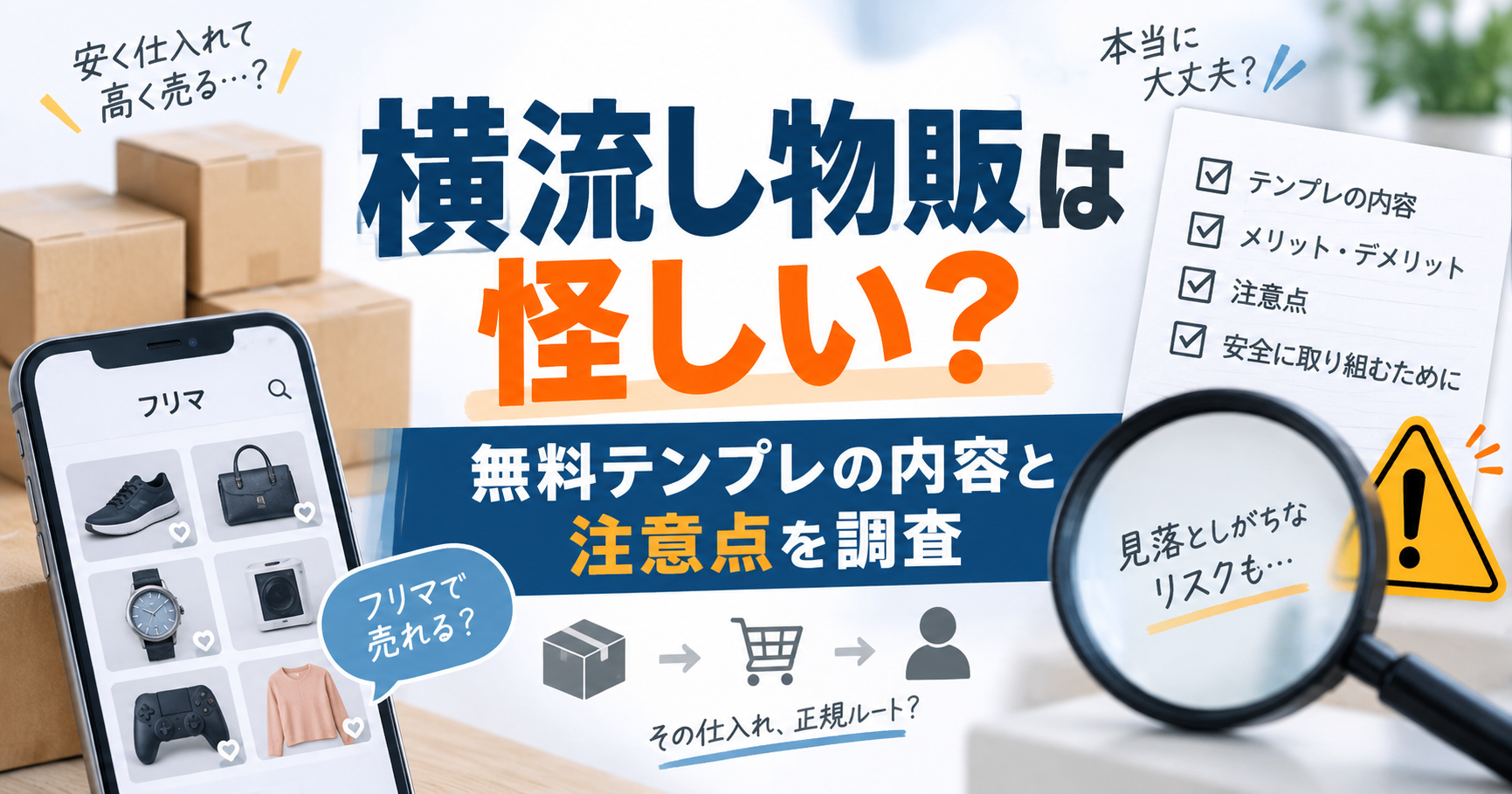 横流し物販は怪しい？無料テンプレの内容と注意点を調査